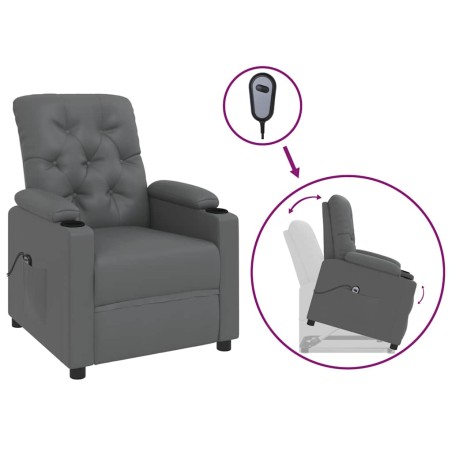 Fauteuil Gris Similicuir