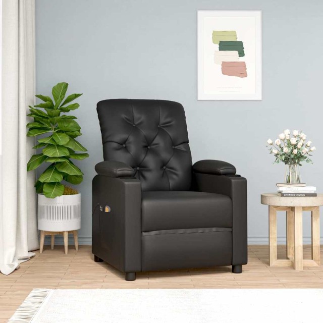 Fauteuil de massage Noir Similicuir