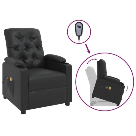 Fauteuil de massage Noir Similicuir 2