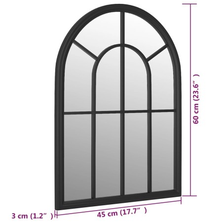Miroir Noir 60x45 cm Fer pour utilisation à l'intérieur