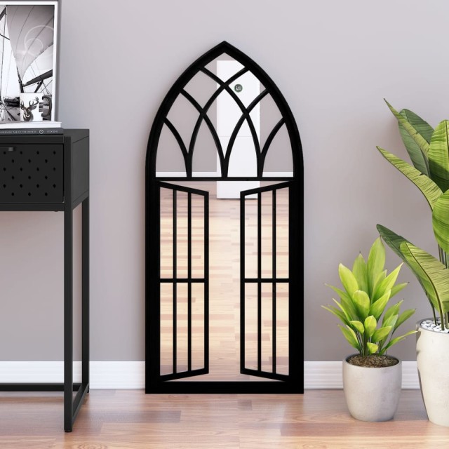 Miroir Noir 100x45 cm Fer pour utilisation à l'intérieur