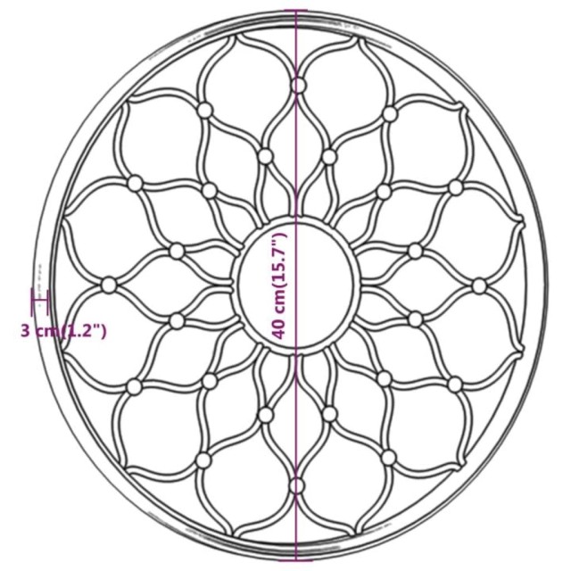 Miroir Sable 40x3 cm Fer pour utilisation à l'intérieur