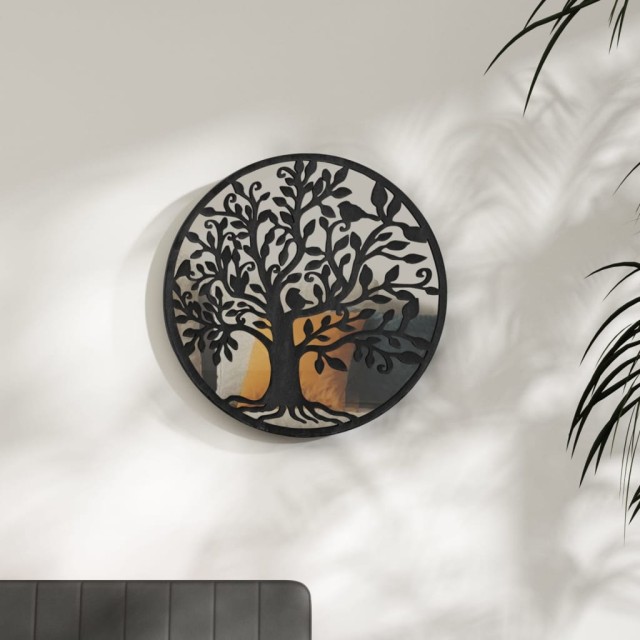 Miroir Noir 40x2,5 cm Fer pour utilisation à l'intérieur