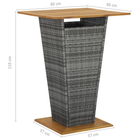 Ensemble de bar de jardin 5 pcs et coussins Résine tressée Gris