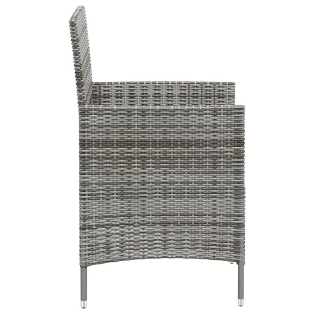 Ensemble à manger d'extérieur 3pcs coussins gris résine tressée