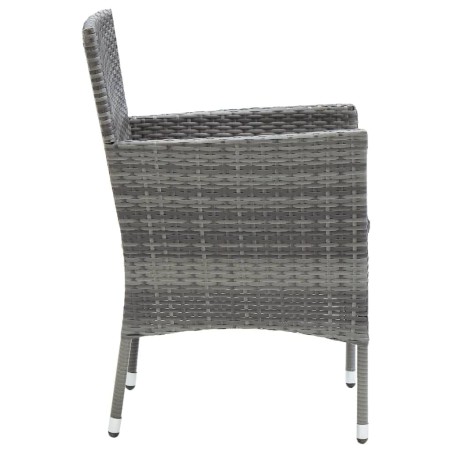 Ensemble à manger de jardin coussins 5pcs Résine tressée Gris