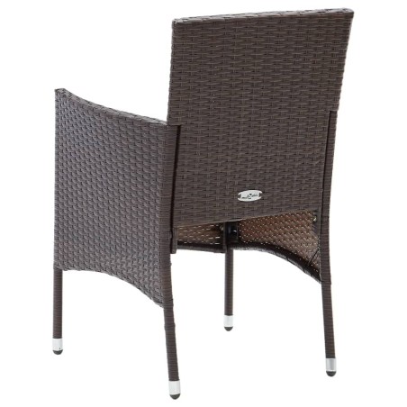 Ensemble à manger de jardin et coussins 5 pcs Poly rotin Marron
