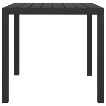 Ensemble à dîner de jardin avec coussins 5 pcs poly rotin noir
