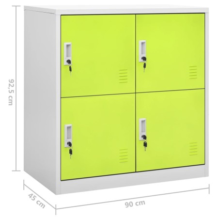 Armoires à casiers 5 pcs Gris clair et vert 90x45x92,5 cm Acier