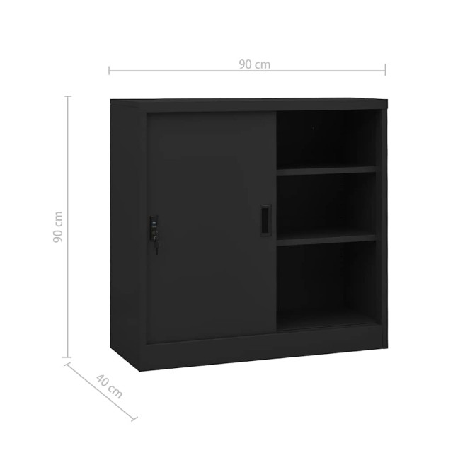 Armoire à portes coulissantes avec jardinière Anthracite Acier