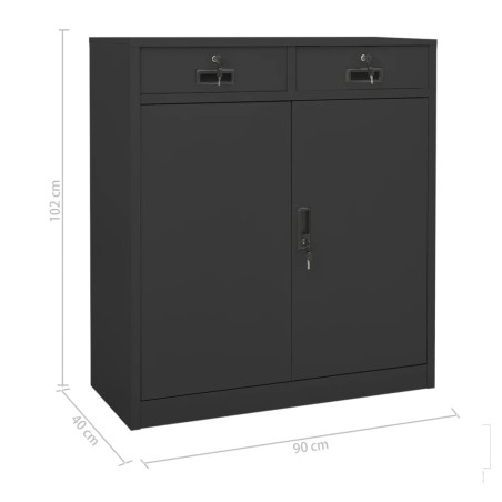 Armoire de bureau et jardinière Anthracite 90x40x125 cm Acier