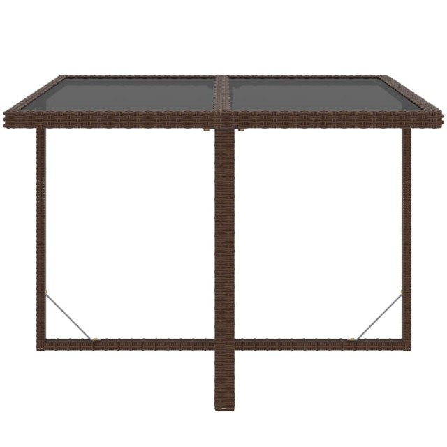 Ensemble à dîner de jardin avec coussins 5 pcs poly rotin brun