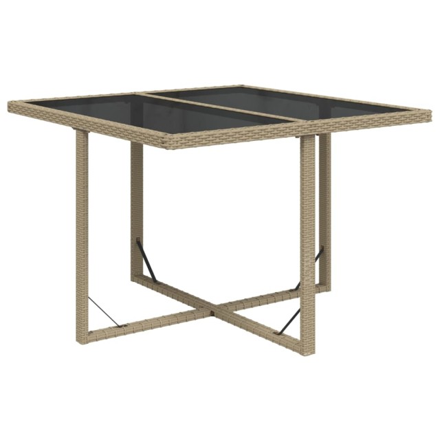 Ensemble à manger de jardin et coussins 9 pcs Poly rotin Beige