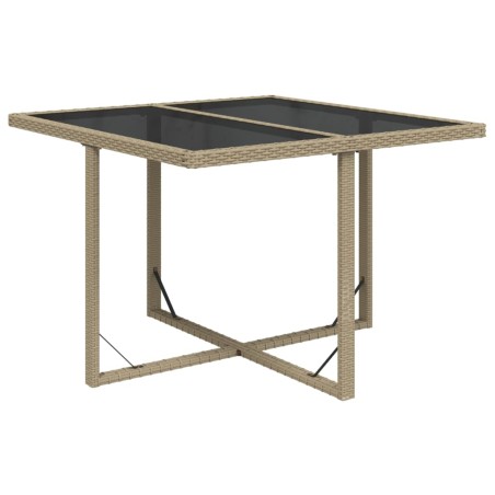 Ensemble à manger de jardin et coussins 9 pcs Poly rotin Beige