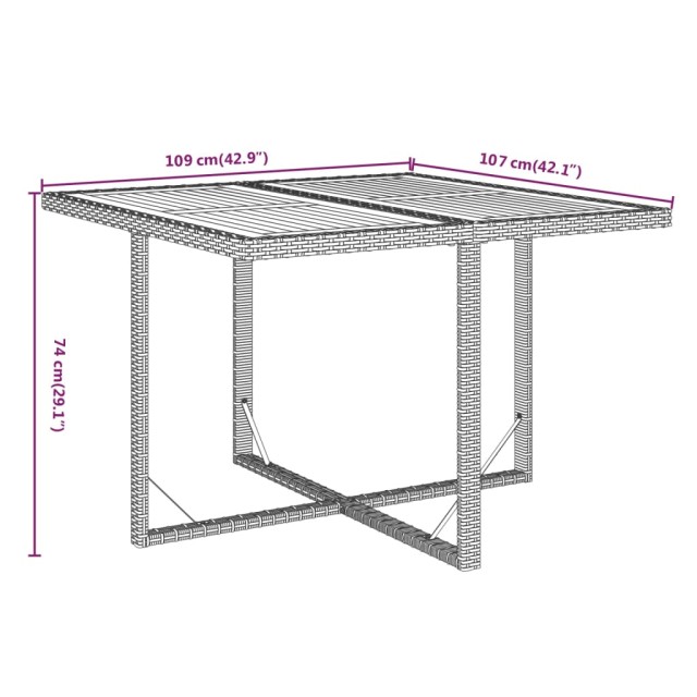 Ensemble à manger de jardin coussins 5pcs Résine tressée Gris