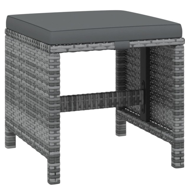 Ensemble à manger de jardin coussins 9pcs Résine tressée Gris