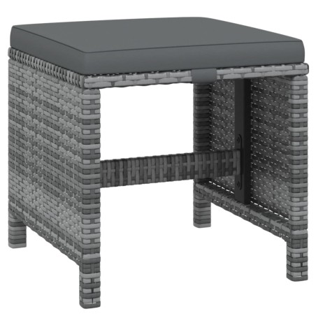 Ensemble à manger de jardin coussins 9pcs Résine tressée Gris