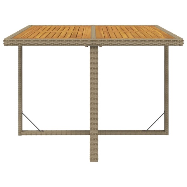 Ensemble à manger de jardin et coussins 5 pcs Poly rotin Beige