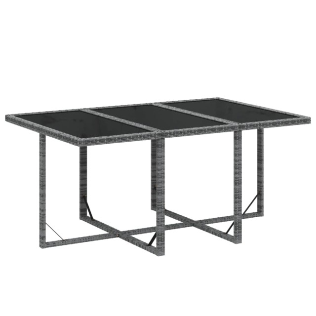 Ensemble à manger de jardin coussins 7pcs Résine tressée Gris