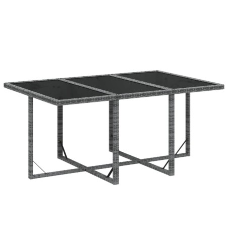 Ensemble à manger de jardin coussins 7pcs Résine tressée Gris