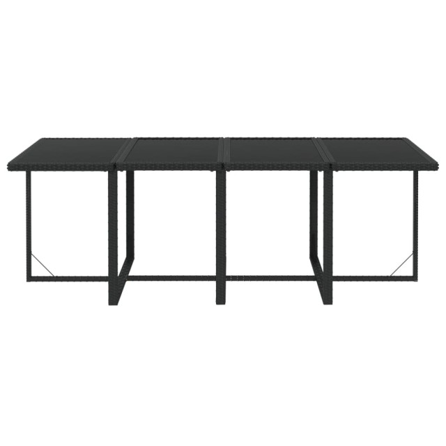 Ensemble à manger de jardin coussins 9pcs Résine tressée Noir