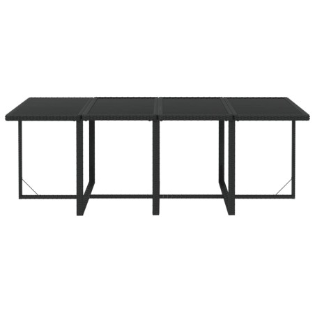 Ensemble à manger de jardin coussins 9pcs Résine tressée Noir