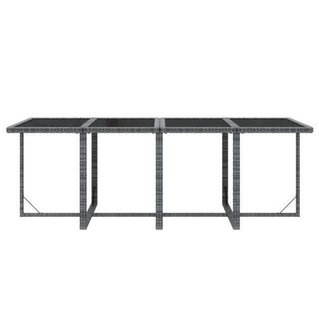 Ensemble à manger de jardin coussins 9pcs Résine tressée Gris