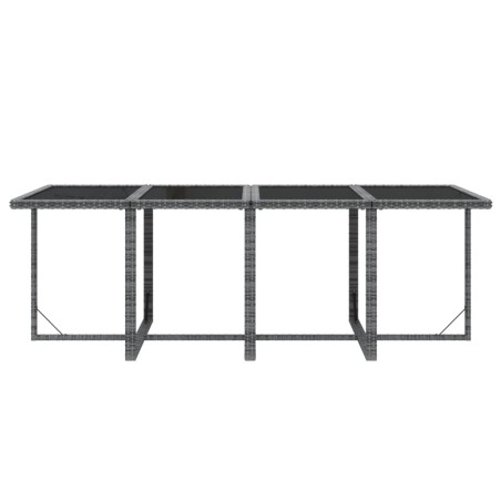 Ensemble à manger de jardin coussins 9pcs Résine tressée Gris