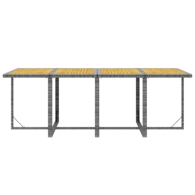 Ensemble à manger de jardin coussins 9pcs Résine tressée Gris