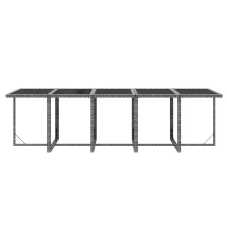 Ensemble à manger de jardin coussins 15 pcs Résine tressée Gris