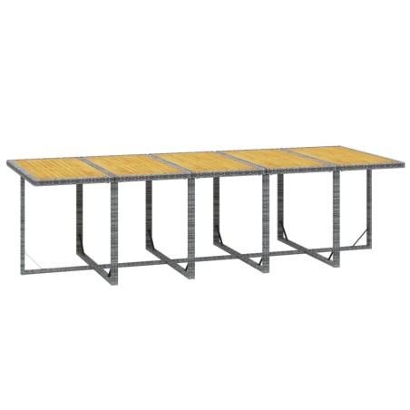 Ensemble à manger de jardin coussins 15 pcs Résine tressée Gris