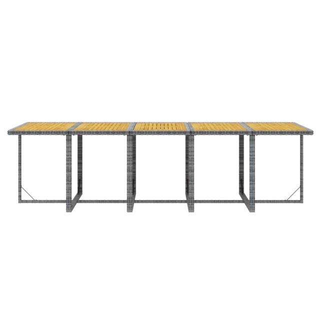 Ensemble à manger de jardin coussins 15 pcs Résine tressée Gris