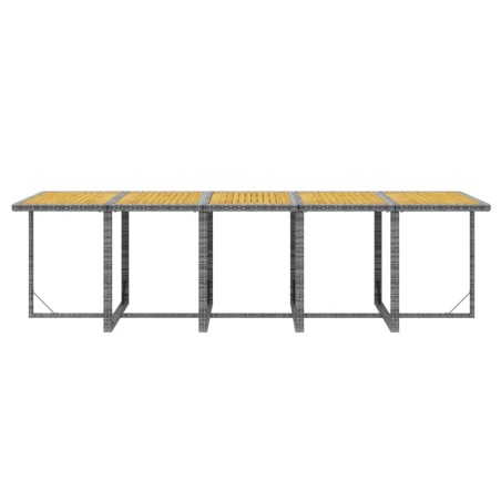 Ensemble à manger de jardin coussins 15 pcs Résine tressée Gris