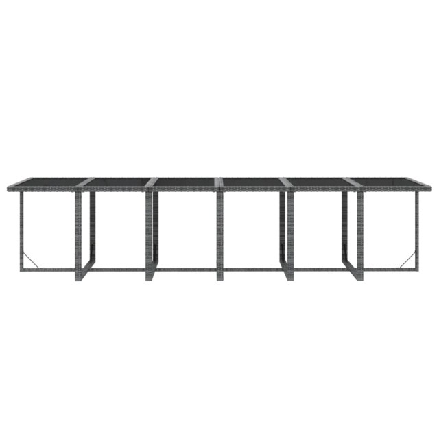 Ensemble à manger de jardin coussins 13 pcs Résine tressée Gris