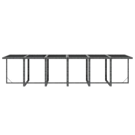 Ensemble à manger de jardin coussins 13 pcs Résine tressée Gris