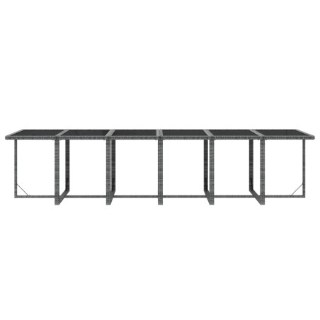 Ensemble à manger de jardin coussins 17 pcs Résine tressée Gris