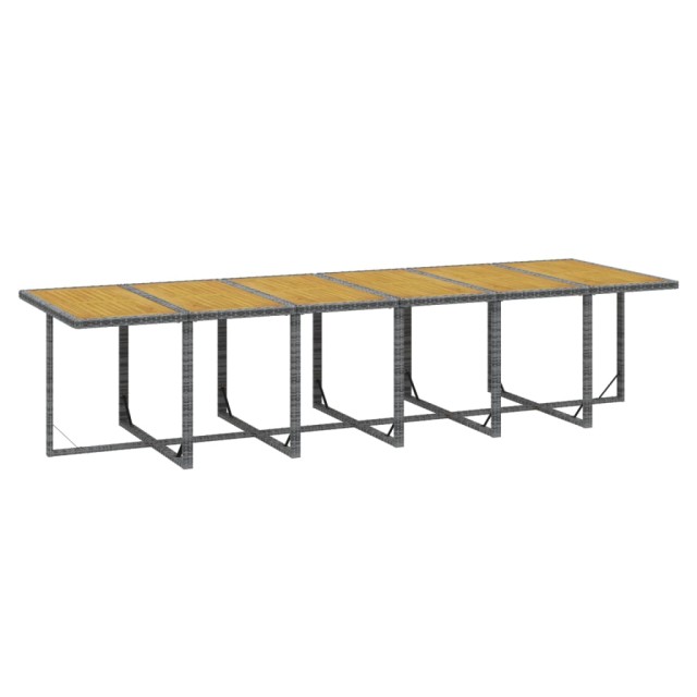 Ensemble à manger de jardin coussins 13 pcs Résine tressée Gris