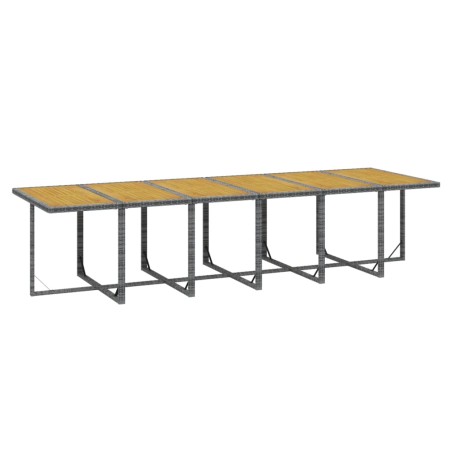 Ensemble à manger de jardin coussins 17 pcs Résine tressée Gris