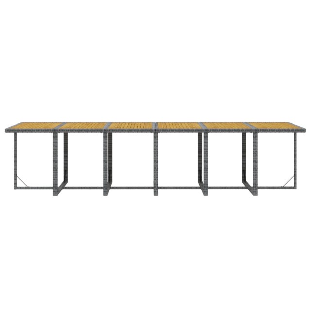 Ensemble à manger de jardin coussins 17 pcs Résine tressée Gris