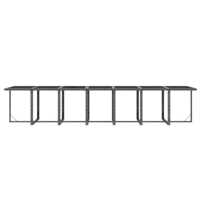 Ensemble à manger de jardin coussins 19 pcs Résine tressée Gris