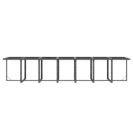 Ensemble à manger de jardin coussins 19 pcs Résine tressée Gris