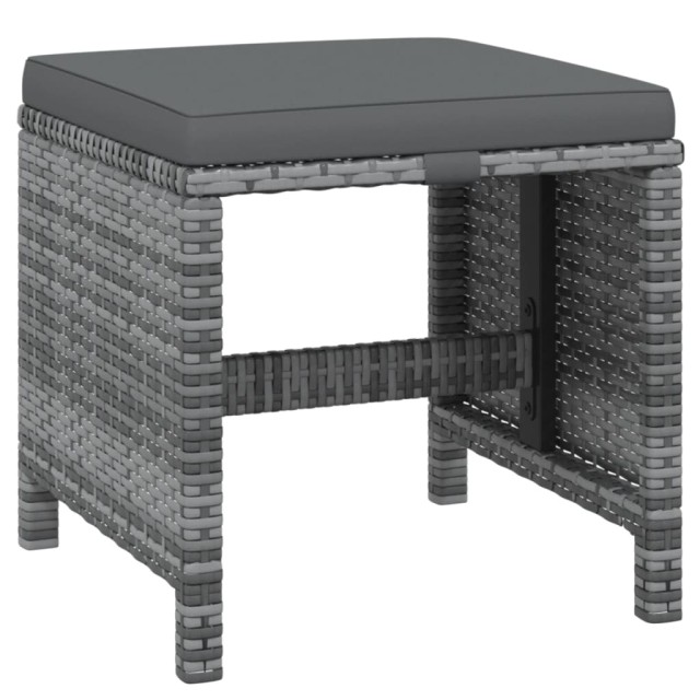 Ensemble à manger de jardin coussins 19 pcs Résine tressée Gris