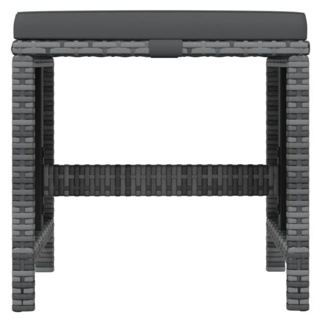 Ensemble à manger de jardin coussins 19 pcs Résine tressée Gris