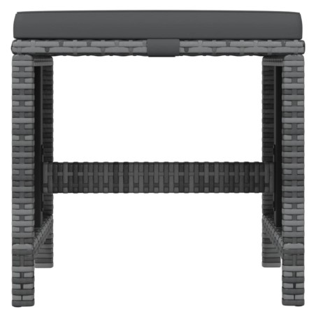 Ensemble à manger de jardin coussins 19 pcs Résine tressée Gris