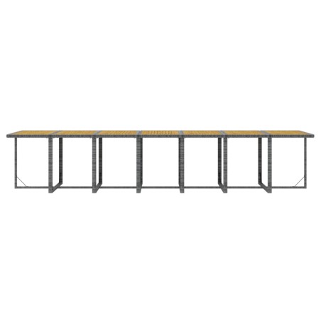 Ensemble à manger de jardin 15 pcs coussins gris résine tressée