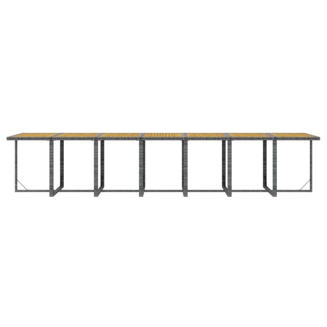 Ensemble à manger de jardin coussins 19 pcs Gris Résine tressée