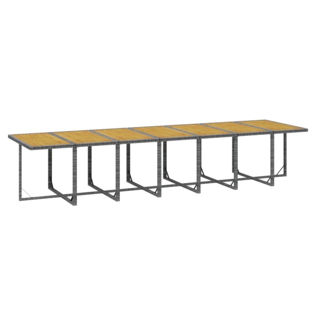 Ensemble à manger de jardin coussins 19 pcs Gris Résine tressée