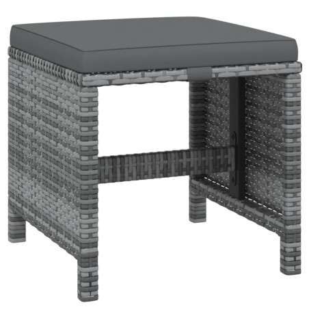 Ensemble à manger de jardin coussins 21 pcs Gris Résine tressée