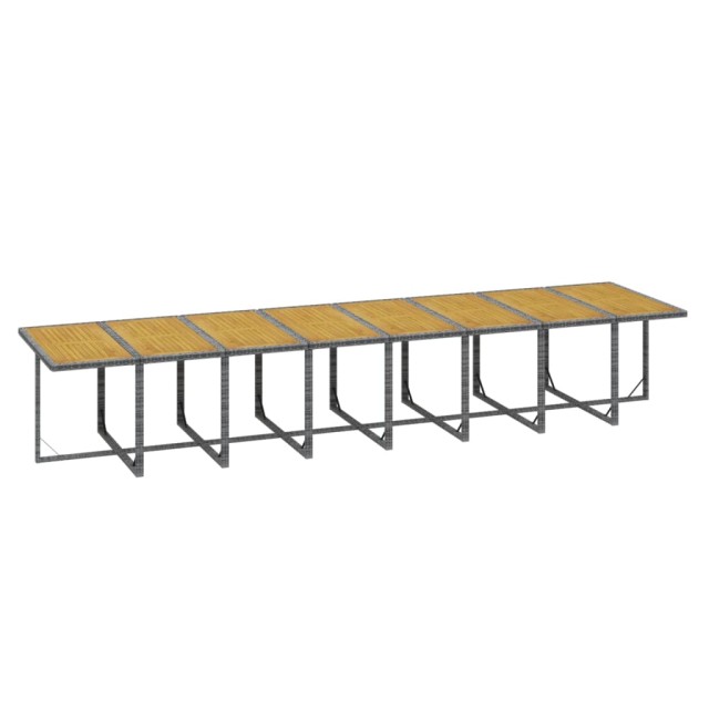 Ensemble à manger de jardin coussins 21 pcs Gris Résine tressée