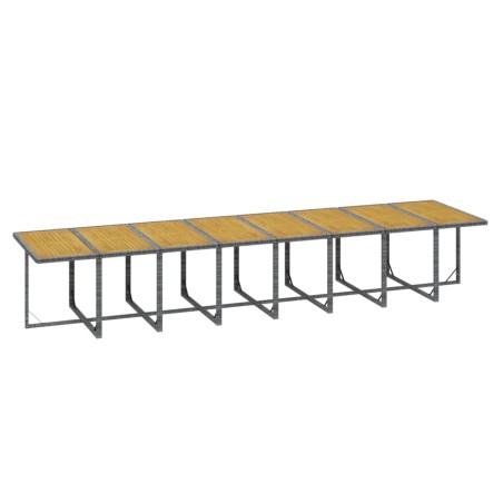 Ensemble à manger de jardin coussins 21 pcs Gris Résine tressée